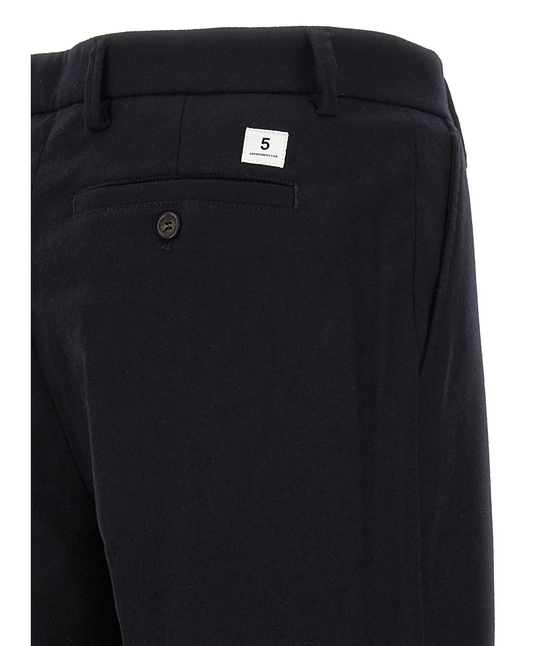 DEPARTMENT 5 Синие шерстяные повседневные брюки, фото 3