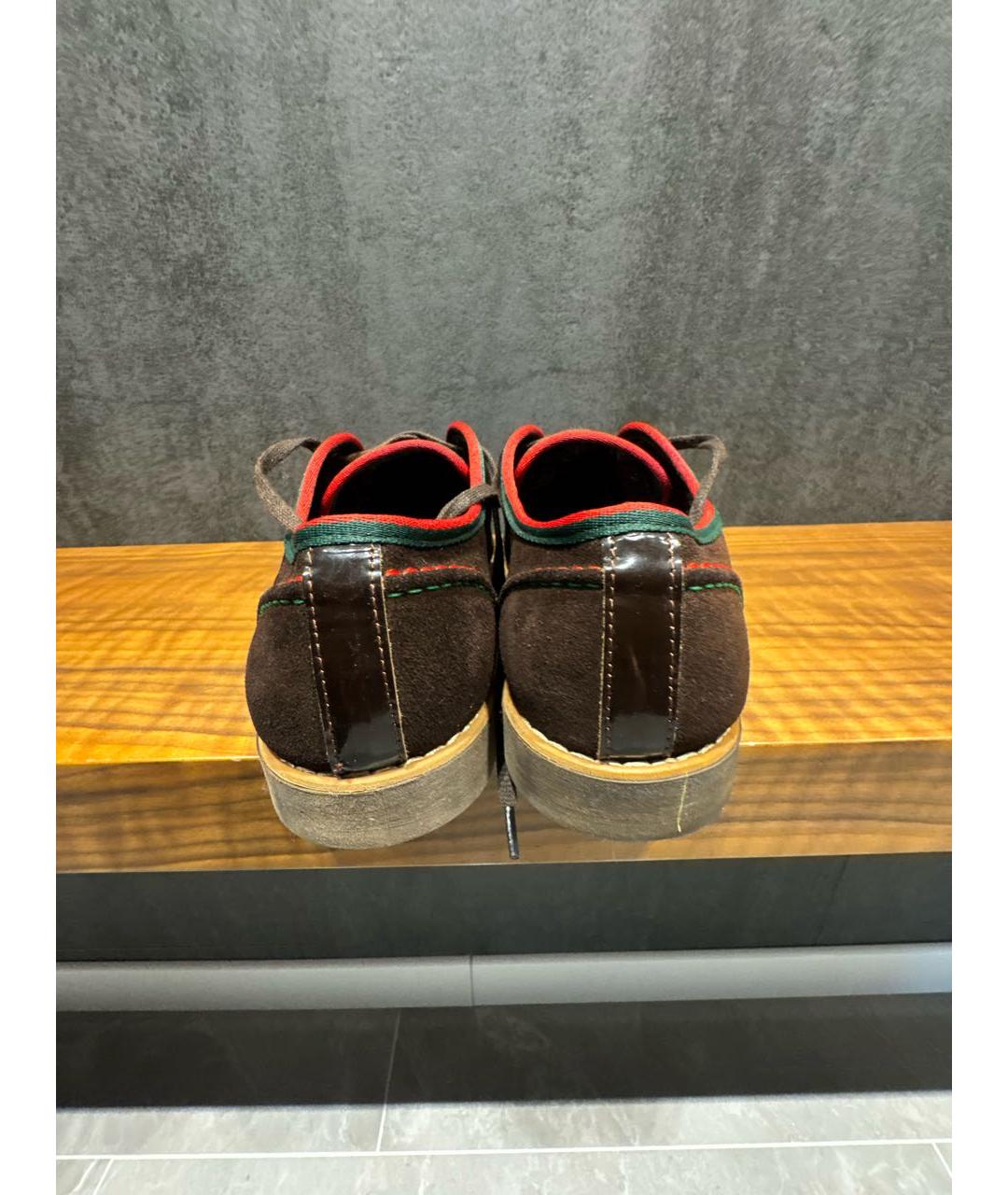 GUCCI Коричневые замшевые туфли, фото 4