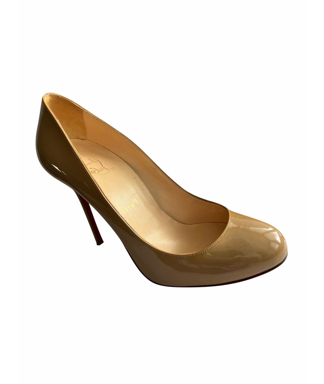 CHRISTIAN LOUBOUTIN Бежевые туфли из лакированной кожи, фото 1