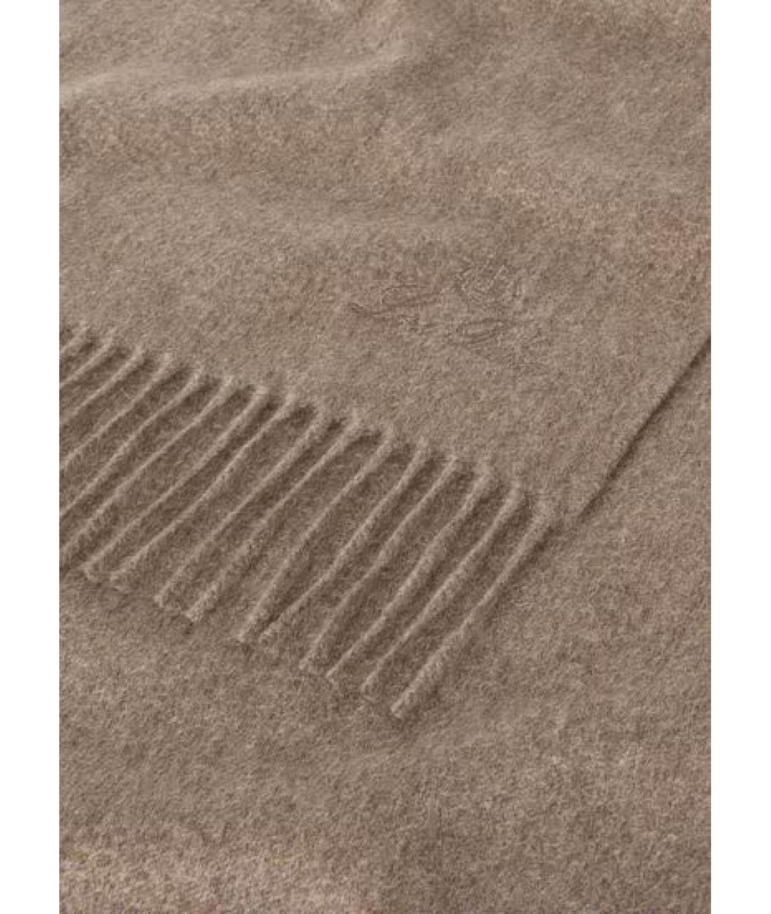 LORO PIANA Коричневый кашемировый шарф, фото 2