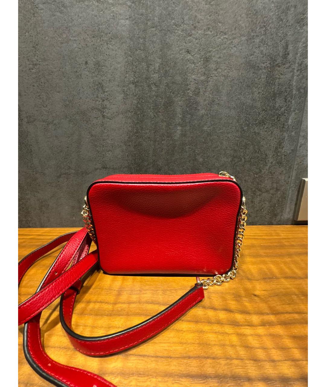 DKNY Красная кожаная сумка через плечо, фото 3