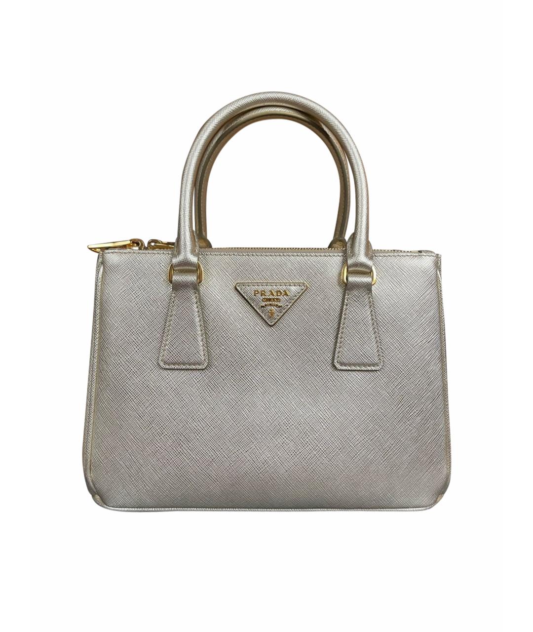 PRADA Золотая кожаная сумка тоут, фото 1