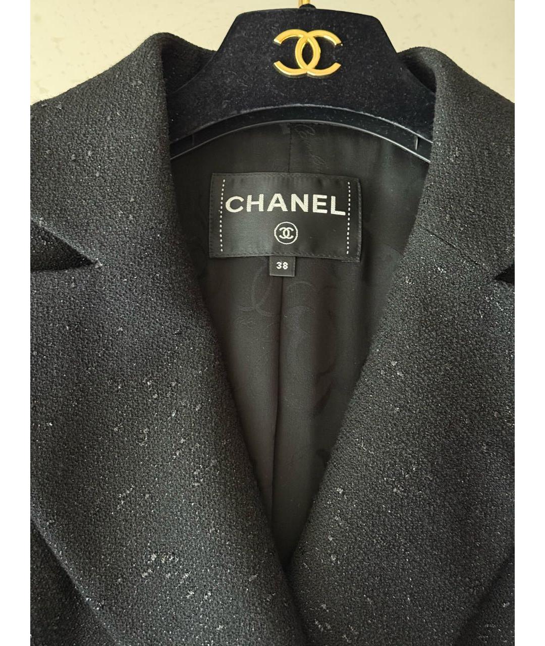 CHANEL Черный твидовый жакет/пиджак, фото 4
