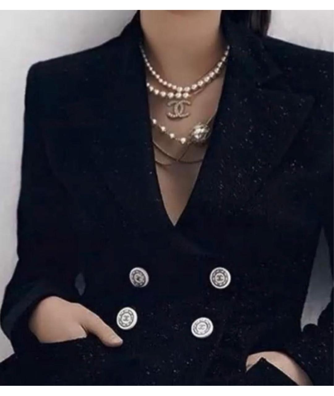 CHANEL Черный твидовый жакет/пиджак, фото 8