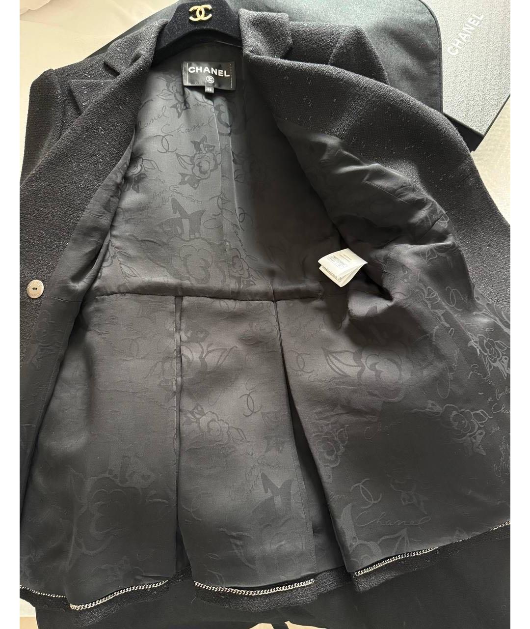 CHANEL Черный твидовый жакет/пиджак, фото 5