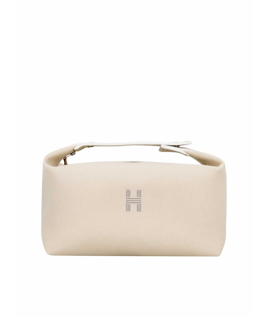 HERMES Бежевая хлопковая косметичка, фото 1