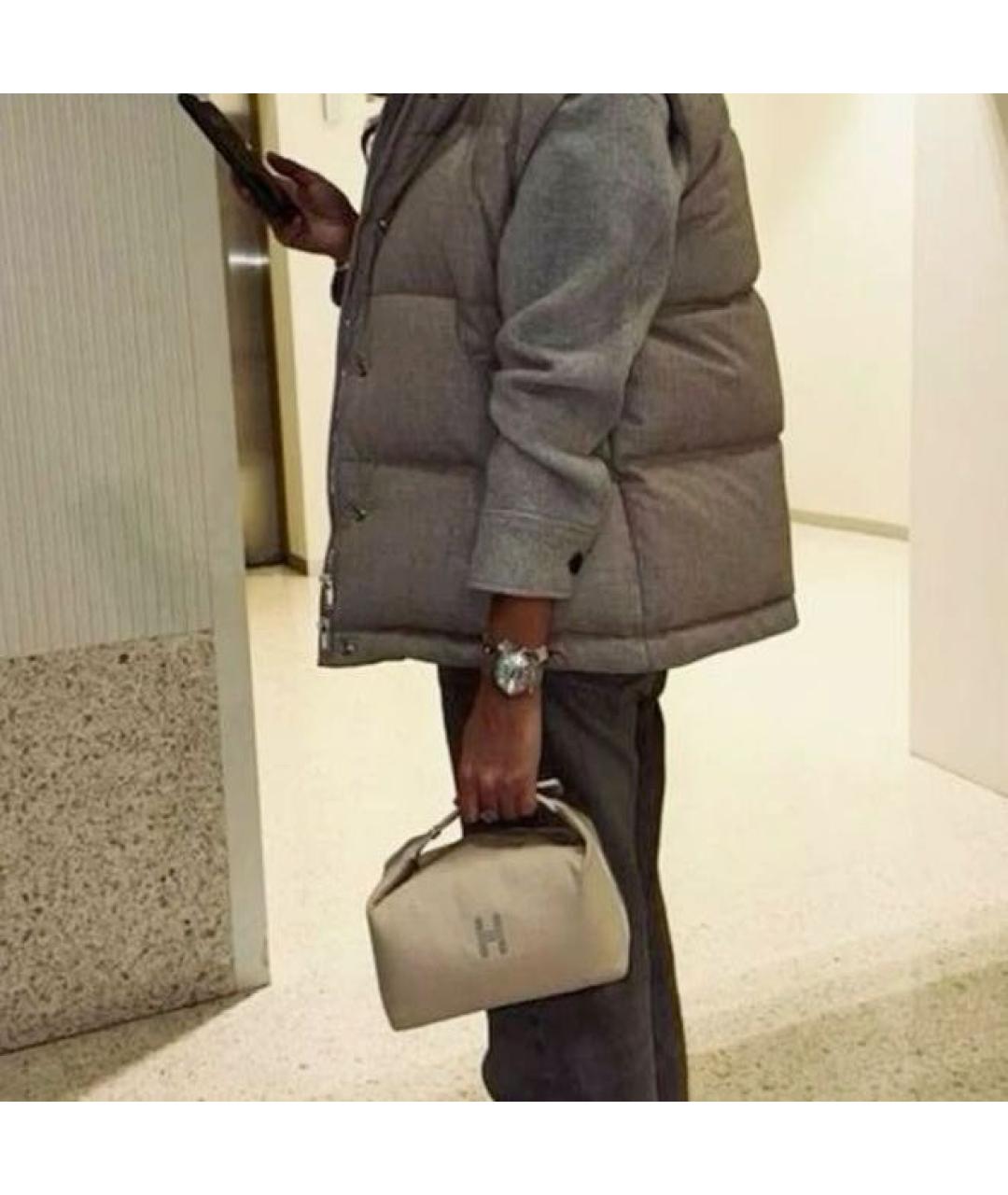 HERMES Бежевая хлопковая косметичка, фото 4