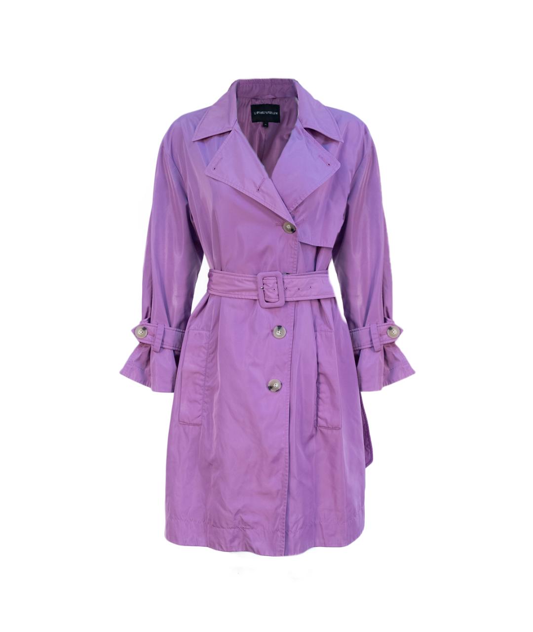 EMPORIO ARMANI Фиолетовый полиэстеровый тренч/плащ, фото 1