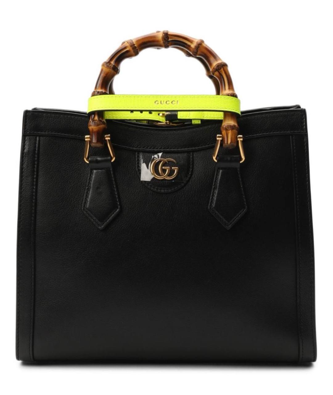 GUCCI Черная кожаная сумка тоут, фото 1