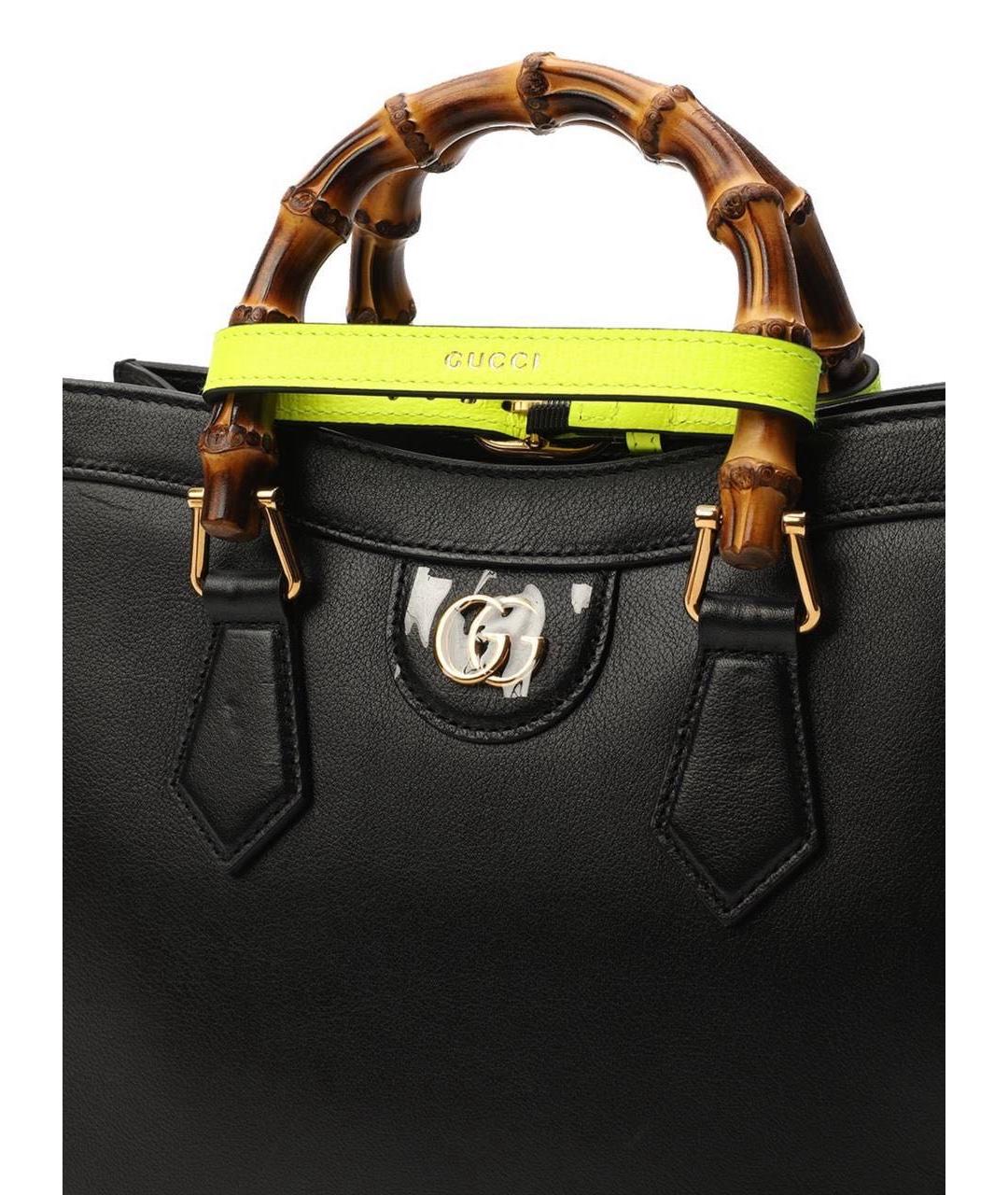 GUCCI Черная кожаная сумка тоут, фото 3