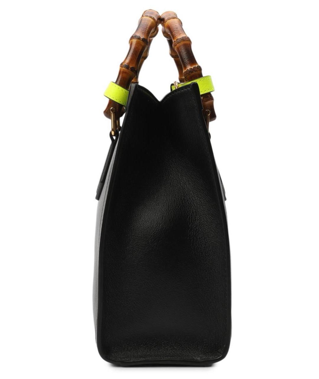 GUCCI Черная кожаная сумка тоут, фото 5