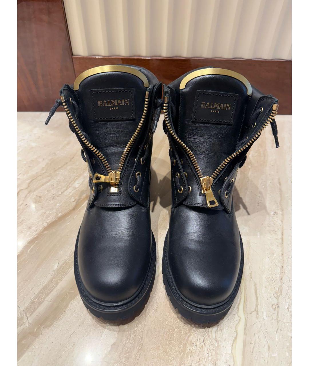 BALMAIN Черные кожаные ботинки, фото 2