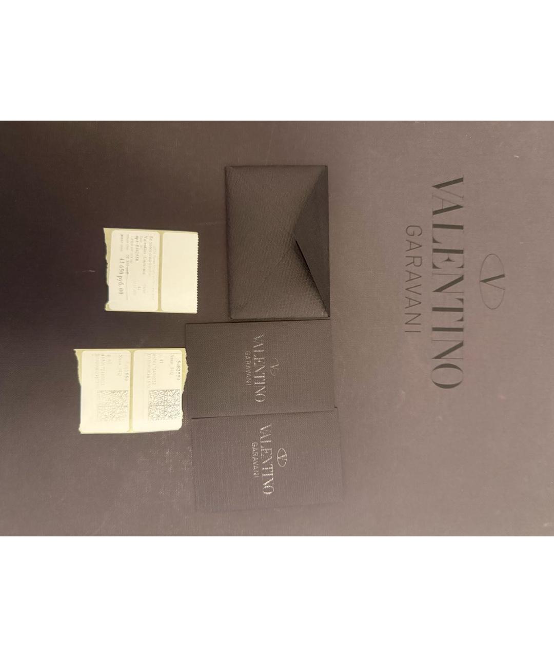 VALENTINO Хаки кожаные низкие кроссовки / кеды, фото 6