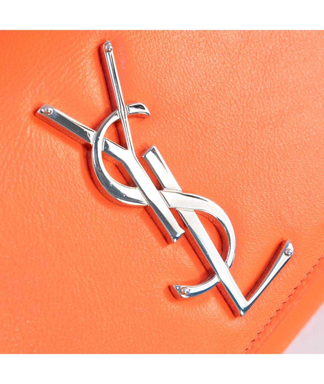 SAINT LAURENT Оранжевая кожаная сумка через плечо, фото 4
