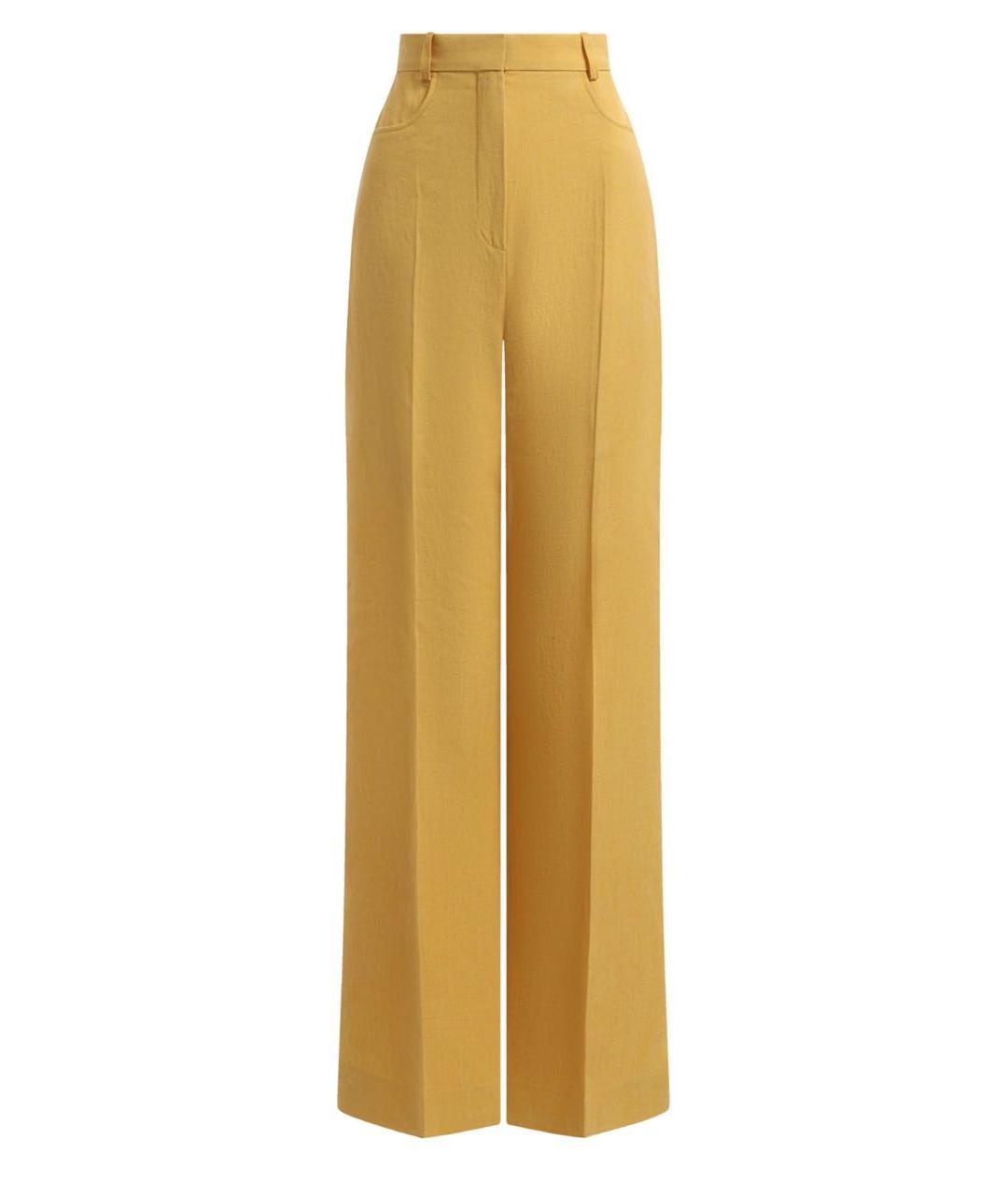 JACQUEMUS Горчичный льняной костюм с брюками, фото 5