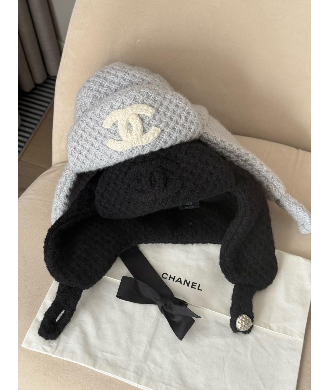 CHANEL Серая кашемировая шапка, фото 2