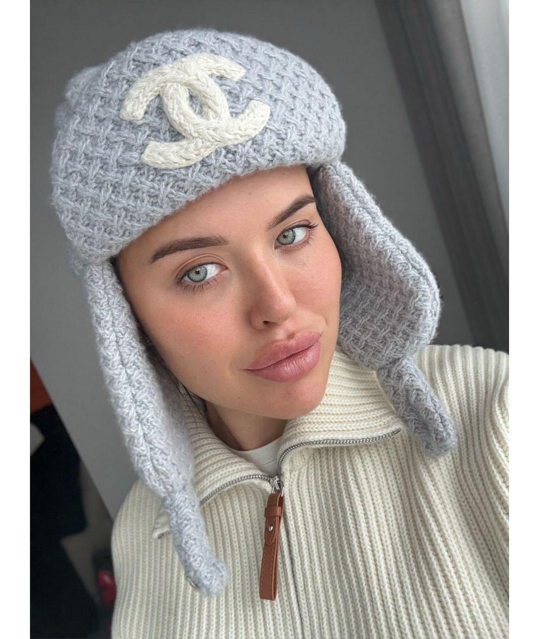 CHANEL Серая кашемировая шапка, фото 4