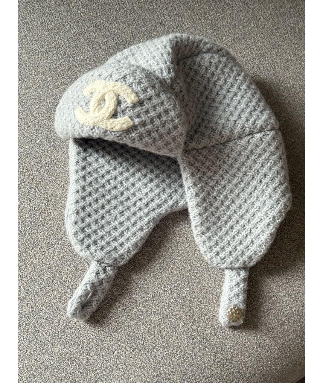 CHANEL Серая кашемировая шапка, фото 7