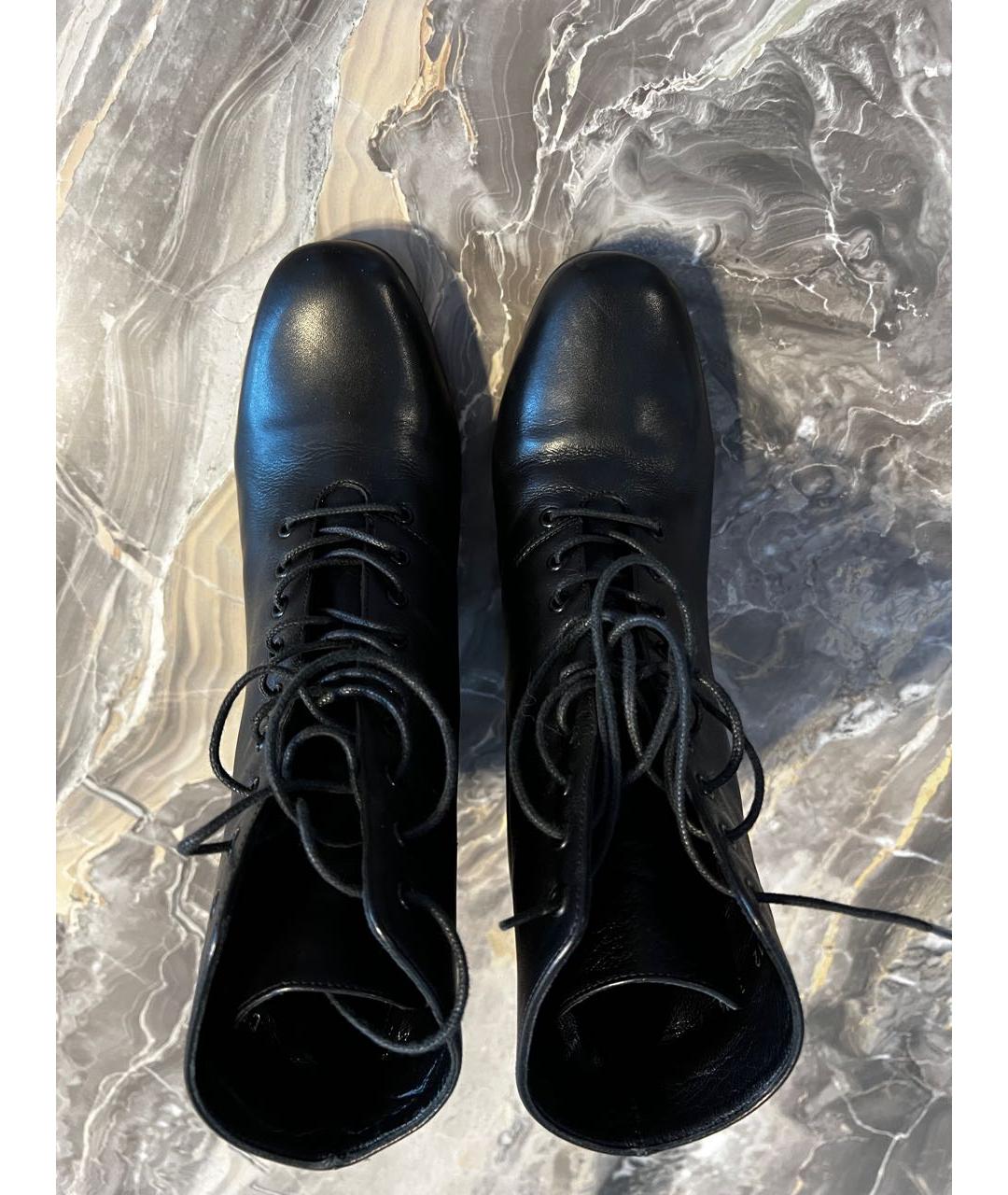 SAINT LAURENT Черные кожаные ботильоны, фото 4