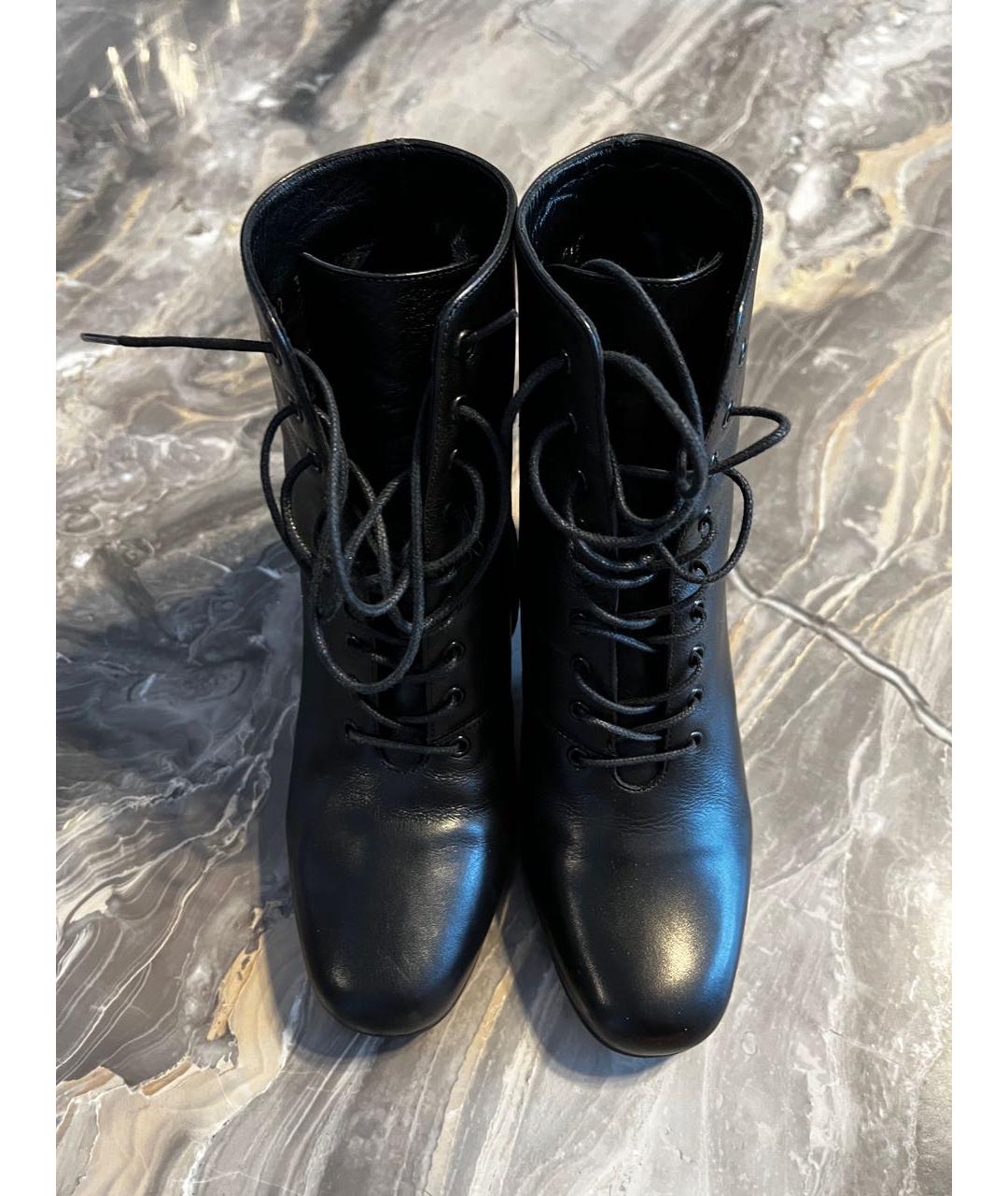 SAINT LAURENT Черные кожаные ботильоны, фото 3