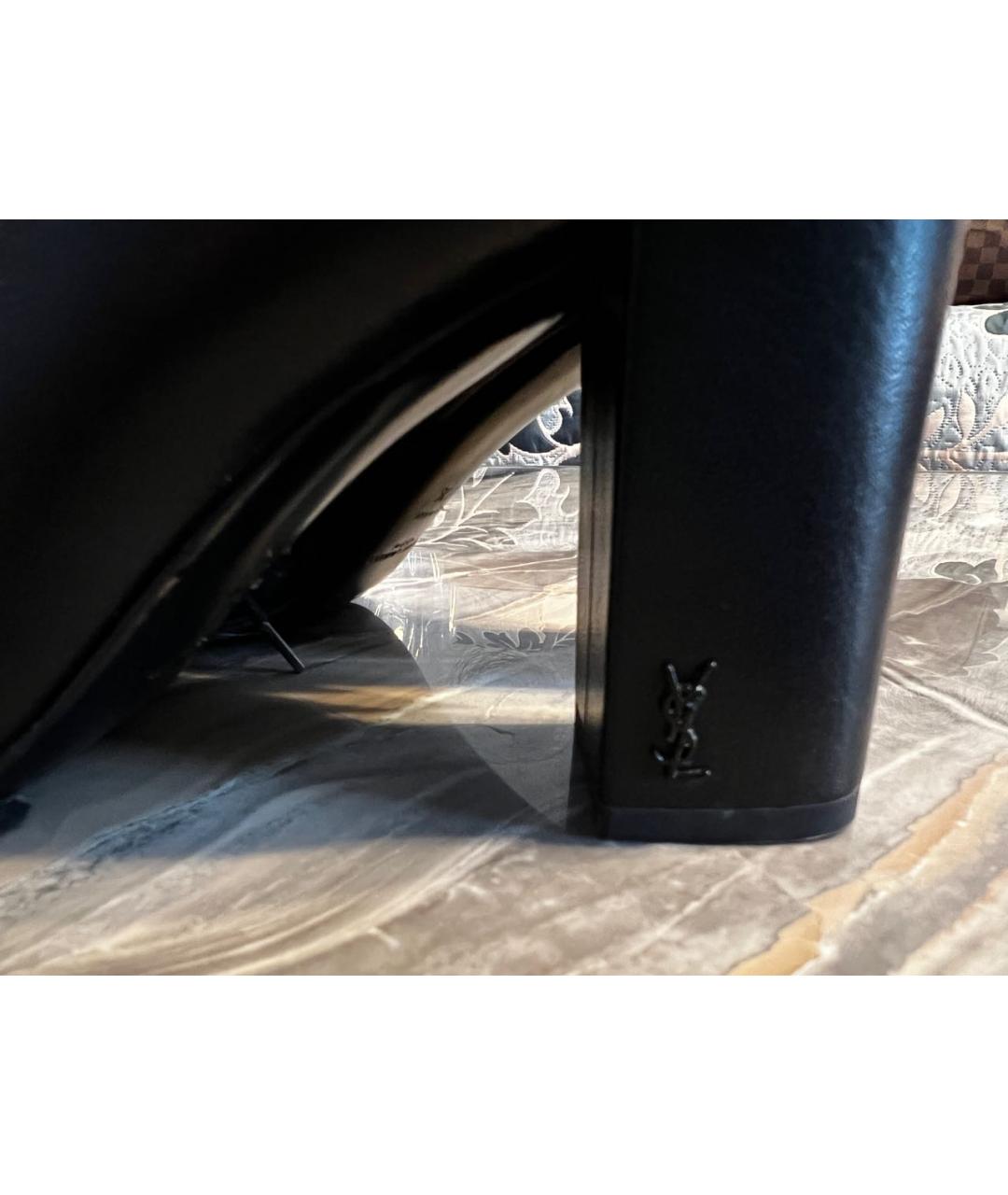 SAINT LAURENT Черные кожаные ботильоны, фото 7