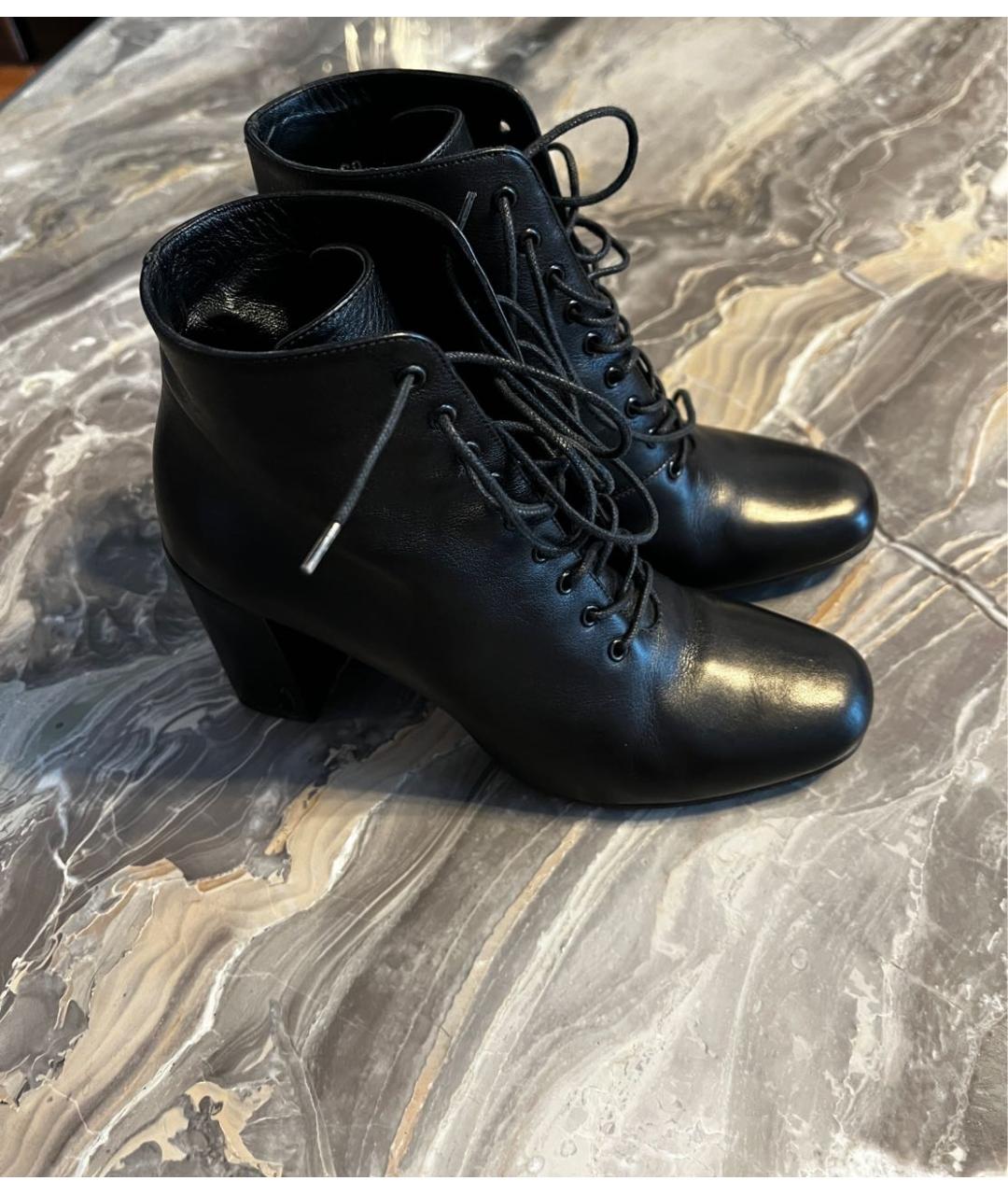 SAINT LAURENT Черные кожаные ботильоны, фото 2