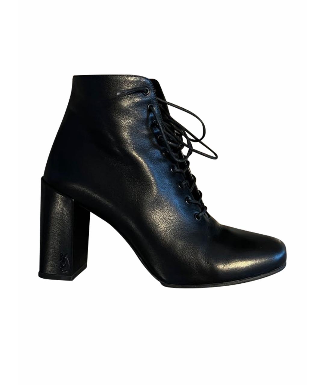 SAINT LAURENT Черные кожаные ботильоны, фото 1