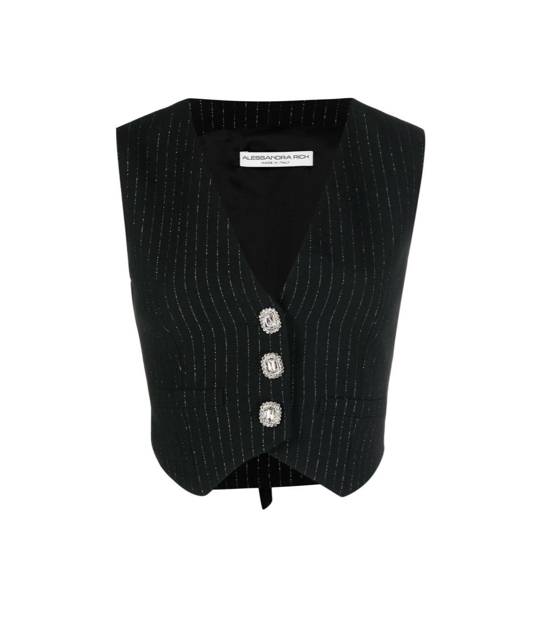ALESSANDRA RICH Черный шерстяной жилет, фото 1