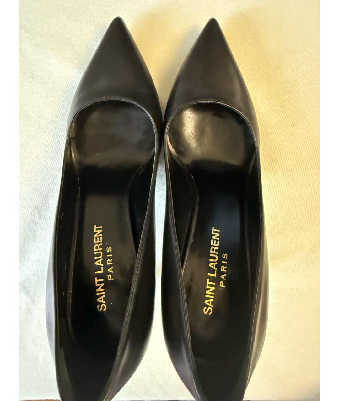 SAINT LAURENT Черные кожаные туфли, фото 3