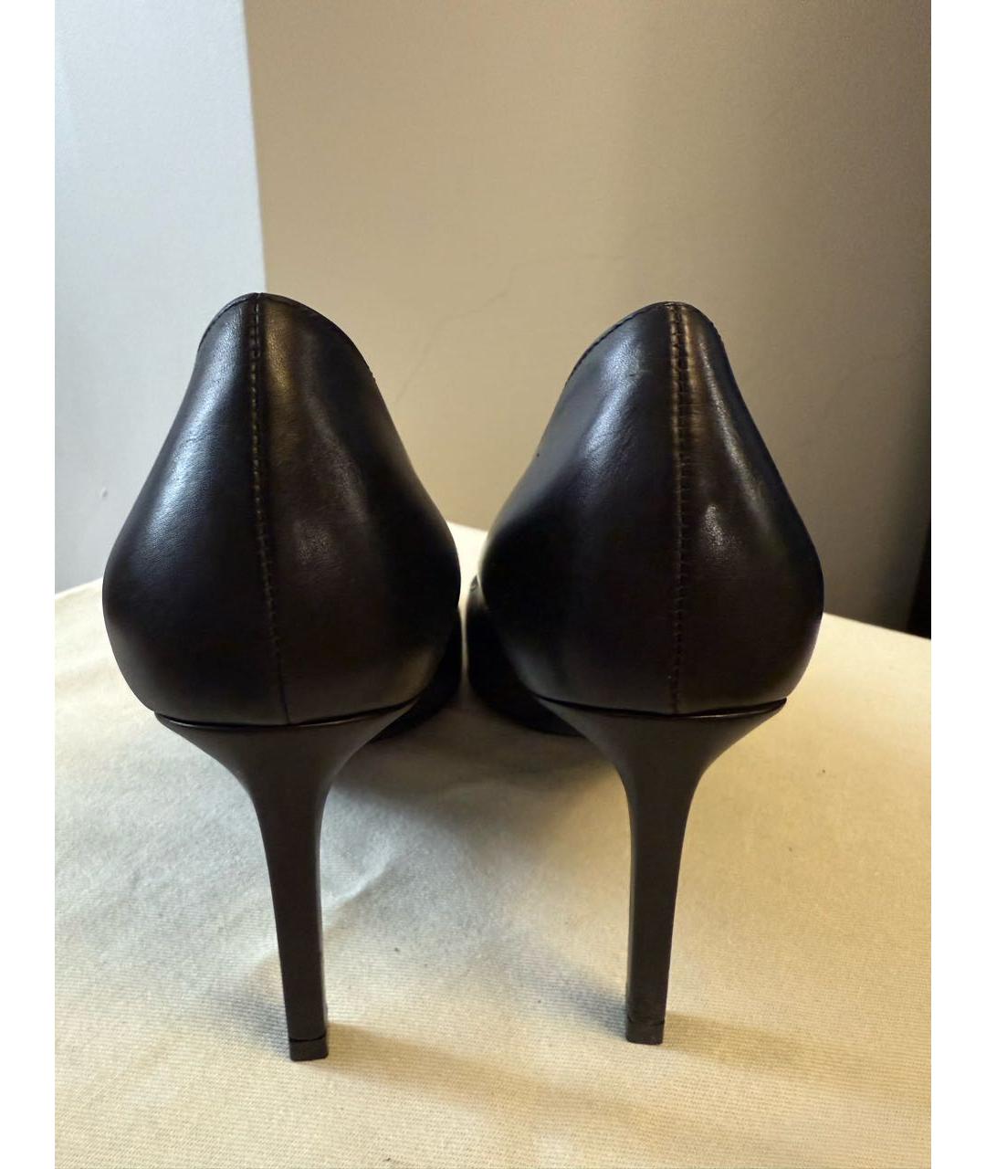 SAINT LAURENT Черные кожаные туфли, фото 4