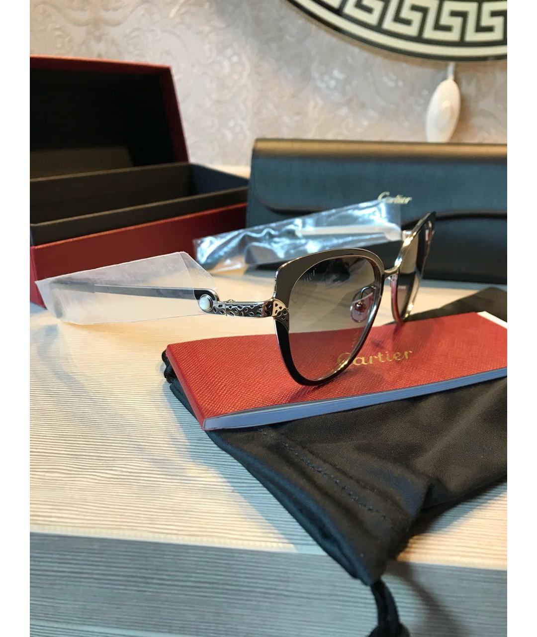 CARTIER Серебряные металлические солнцезащитные очки, фото 2