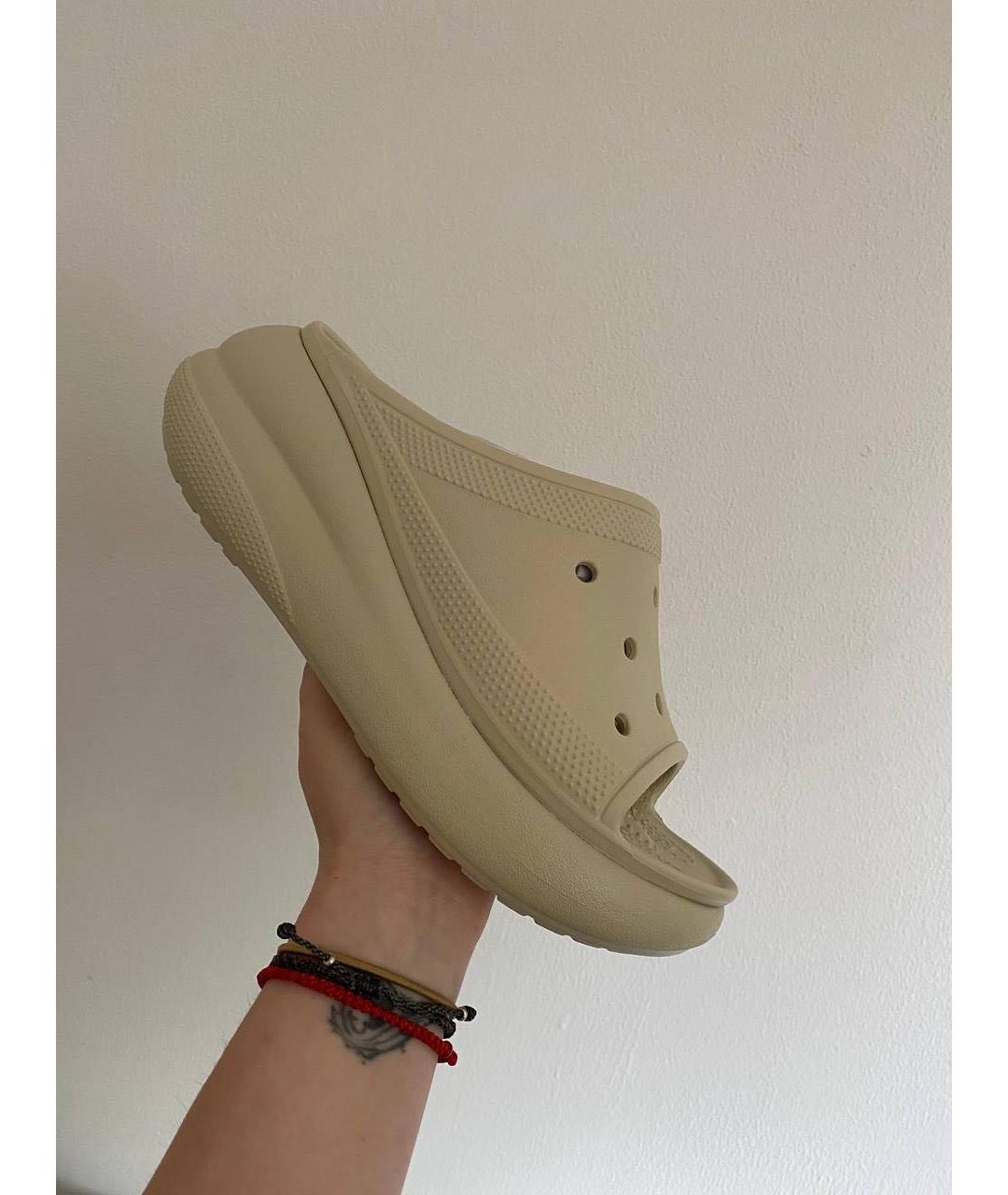 CROCS Бежевые резиновые сабо, фото 4