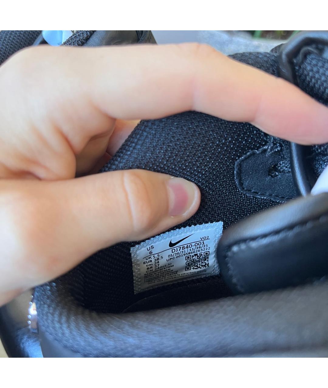 NIKE Черные кожаные низкие кроссовки / кеды, фото 8