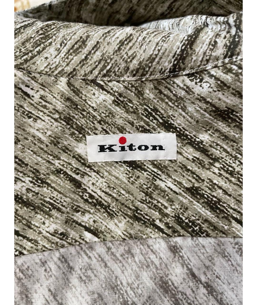 KITON Бежевая хлопковая кэжуал рубашка, фото 5