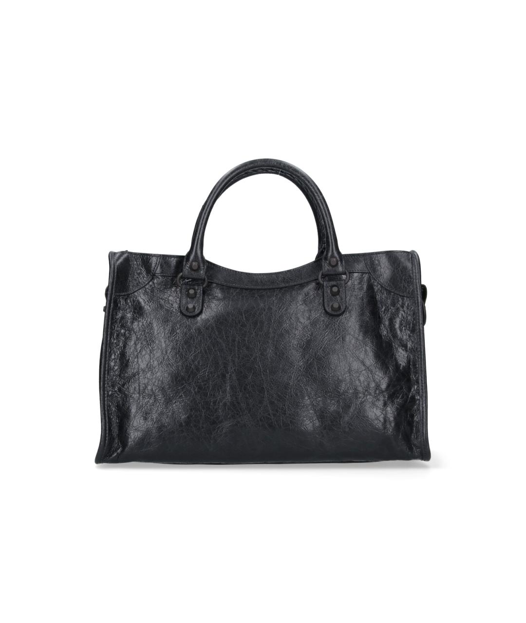 BALENCIAGA Черная кожаная сумка с короткими ручками, фото 3