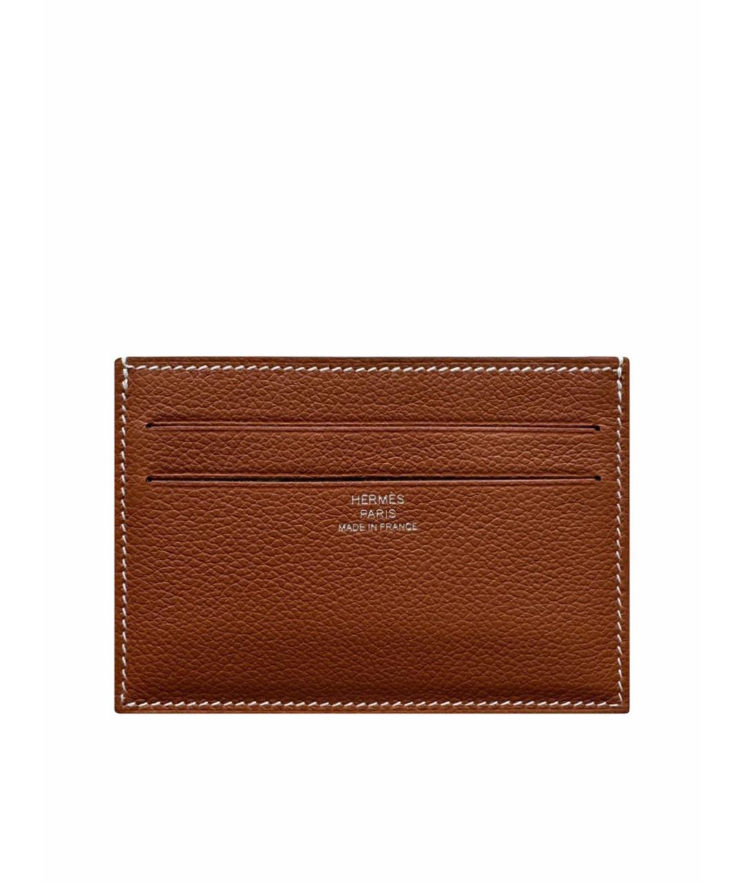 HERMES Коричневый кожаный кардхолдер, фото 1