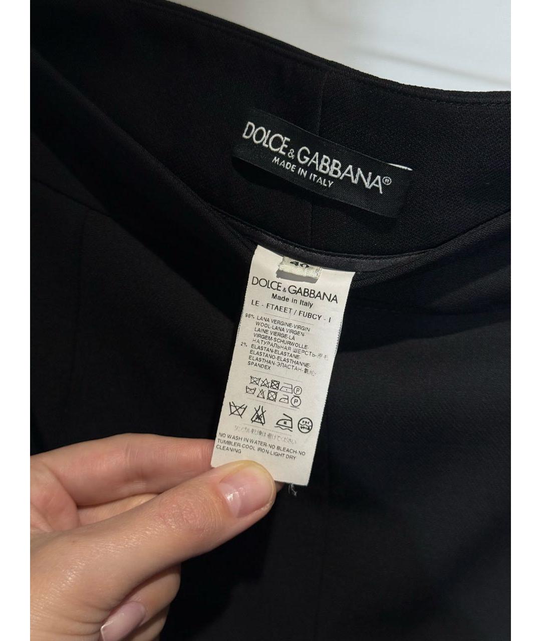 DOLCE&GABBANA Черные шерстяные брюки узкие, фото 4