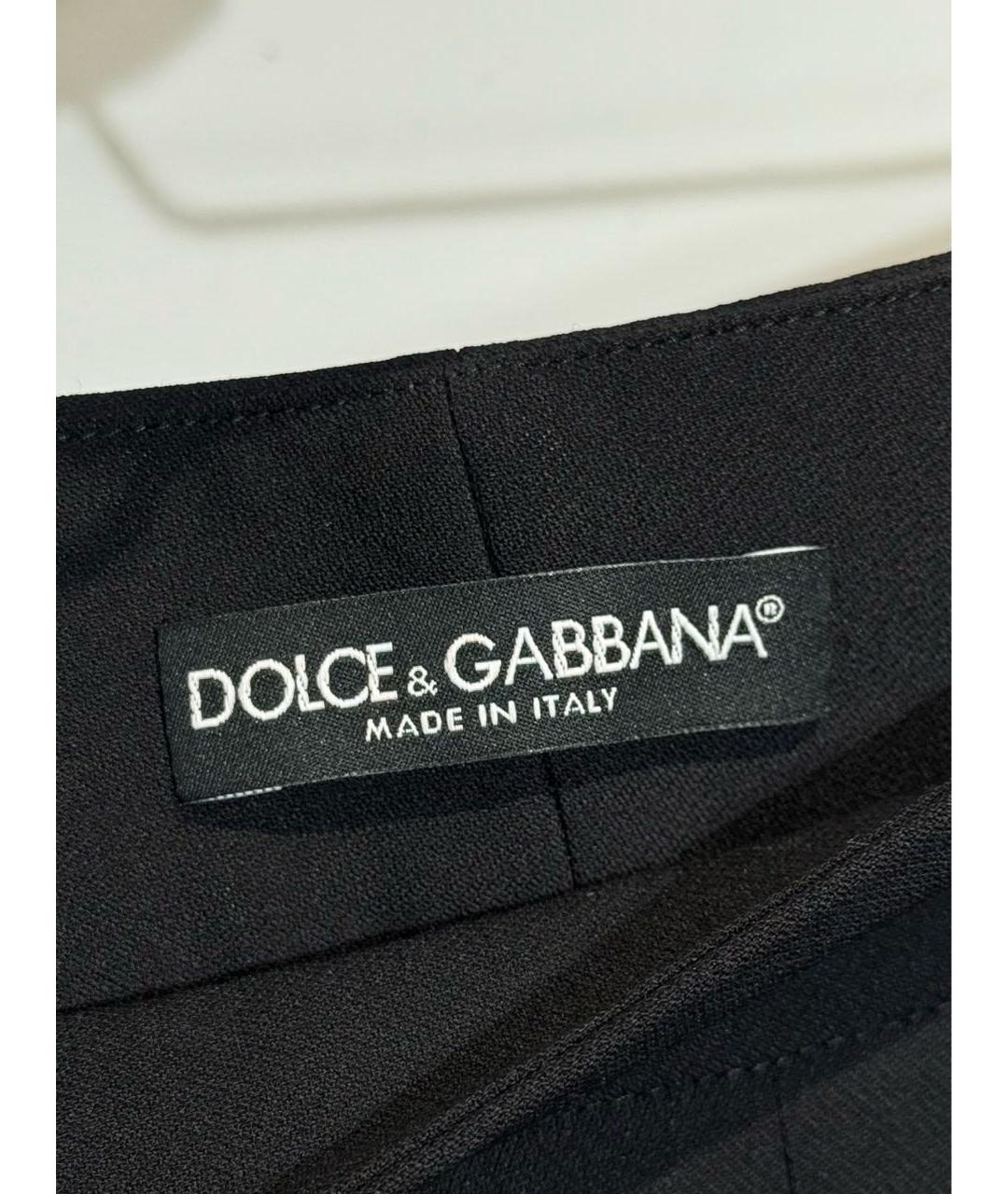 DOLCE&GABBANA Черные шерстяные брюки узкие, фото 3