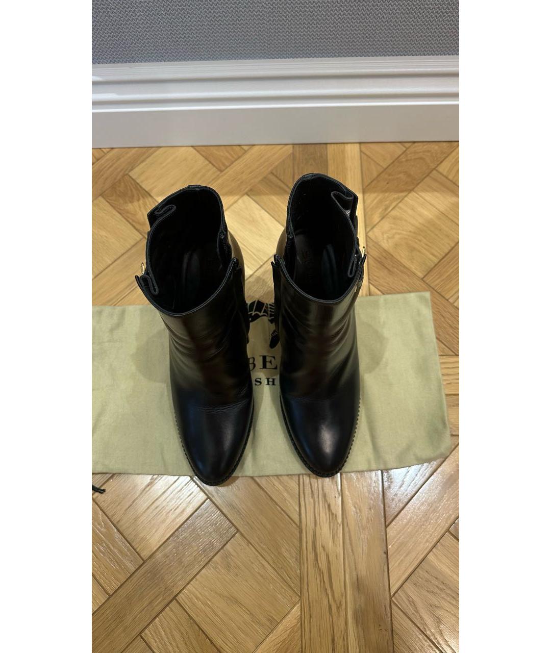 BURBERRY Черные кожаные ботильоны, фото 3