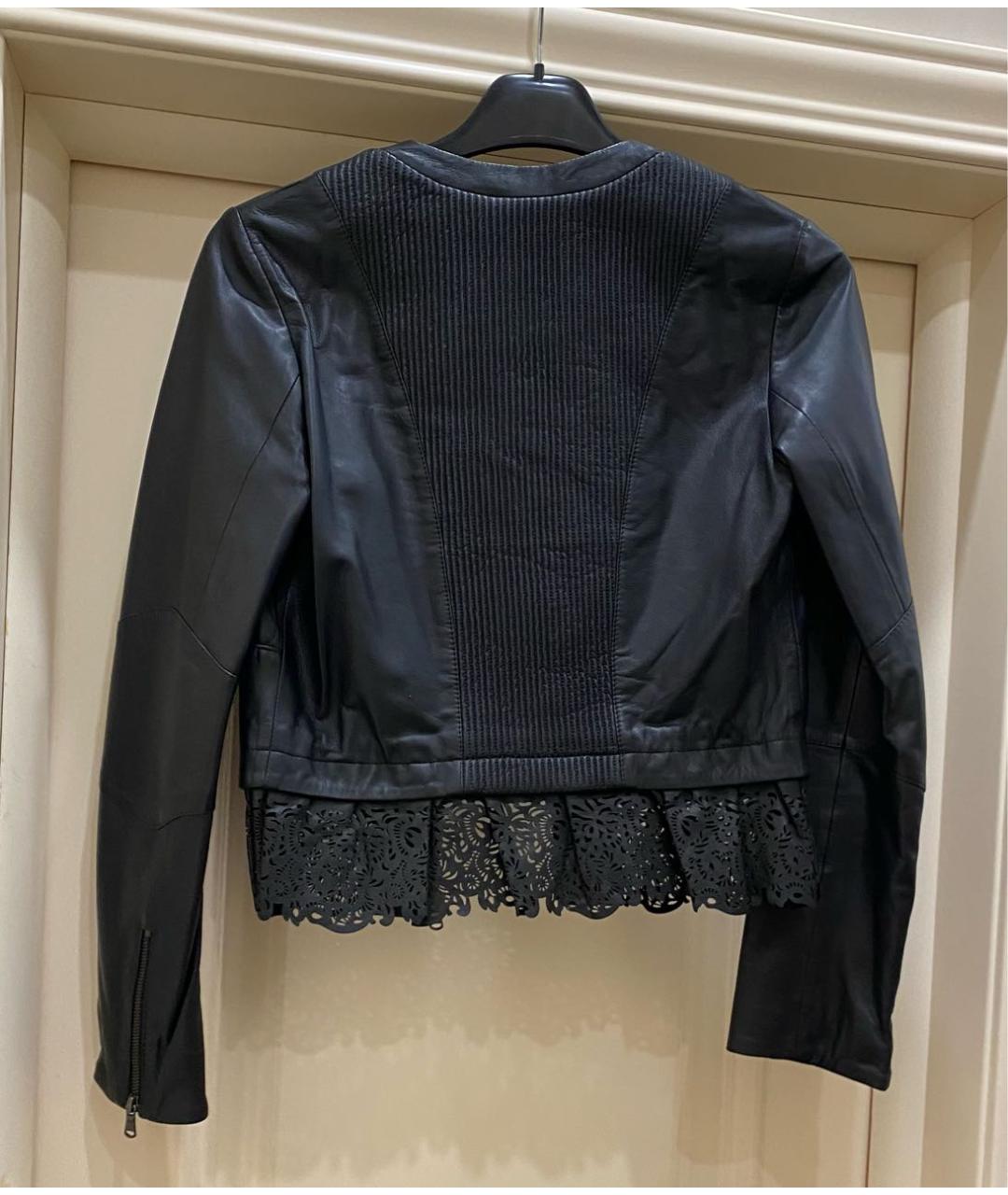 SPORTMAX Черная кожаная куртка, фото 2