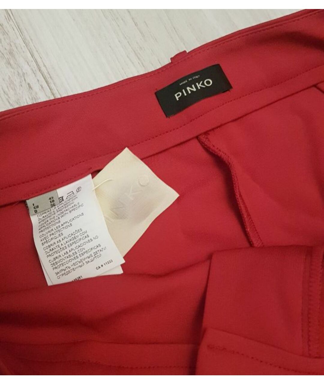 PINKO Красные вискозные брюки широкие, фото 4