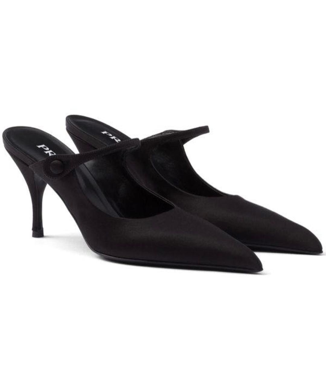 PRADA Черные текстильные мюли, фото 9