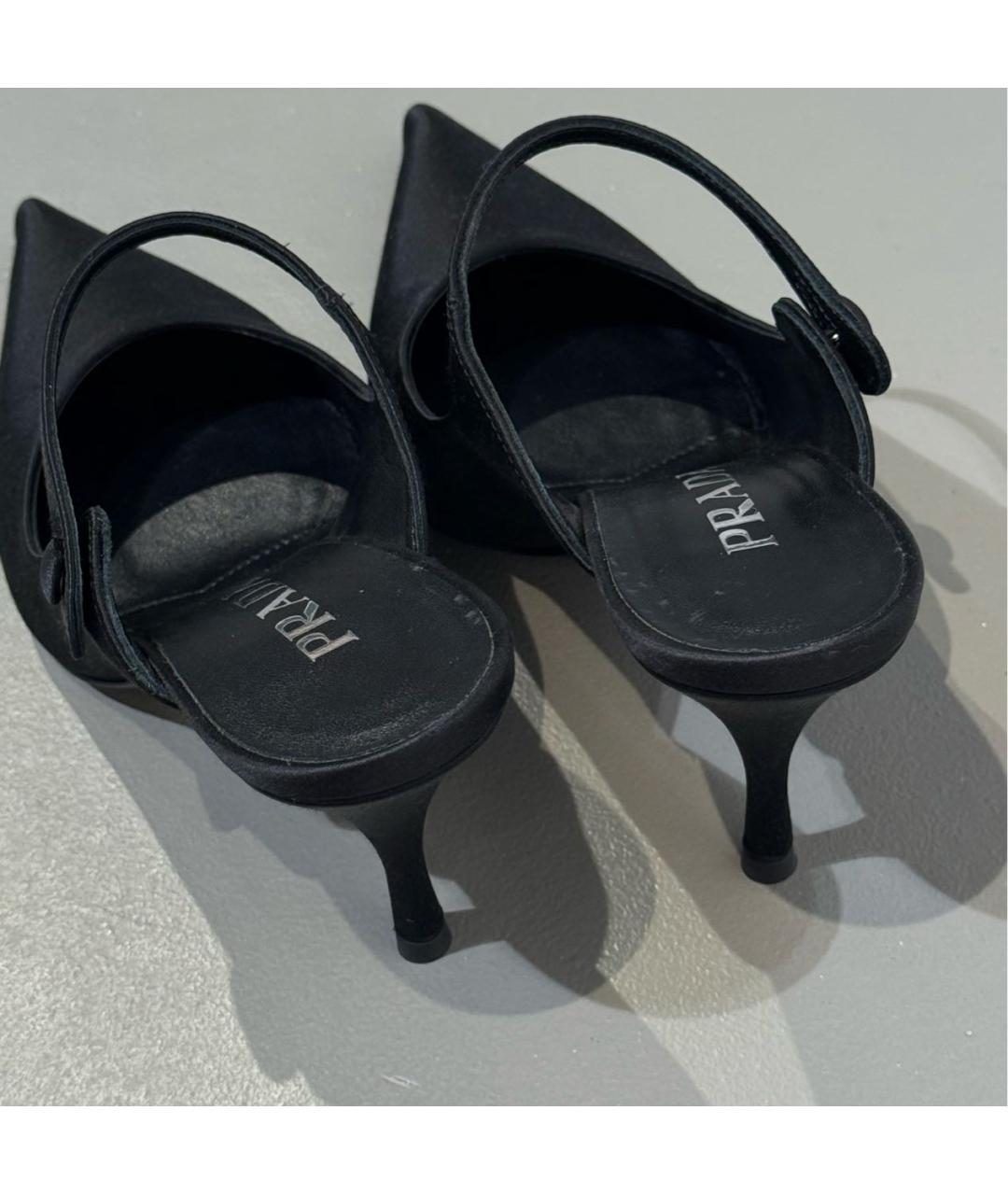 PRADA Черные текстильные мюли, фото 4