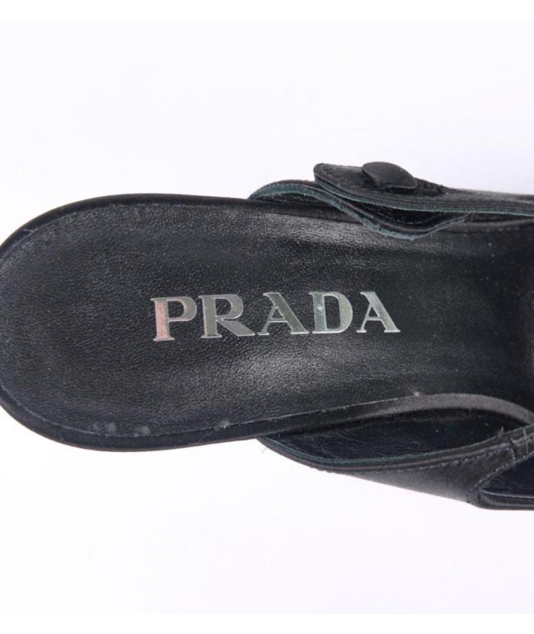 PRADA Черные текстильные мюли, фото 3