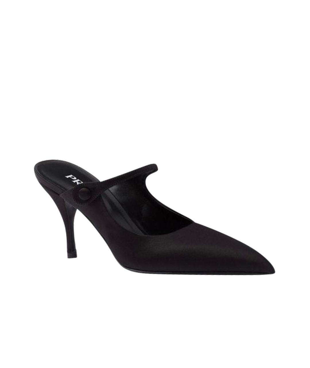 PRADA Черные текстильные мюли, фото 1