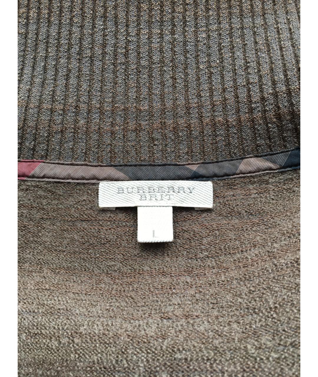 BURBERRY Коричневый шерстяной кардиган, фото 4