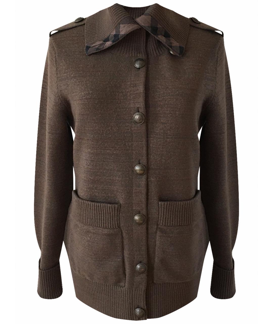 BURBERRY Коричневый шерстяной кардиган, фото 1