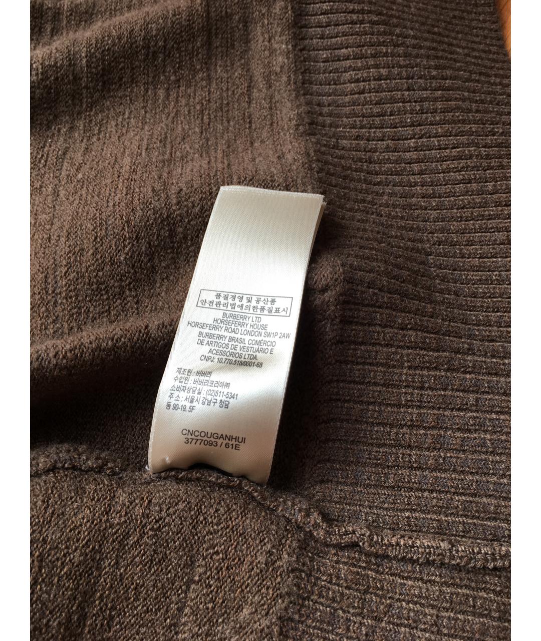 BURBERRY Коричневый шерстяной кардиган, фото 6