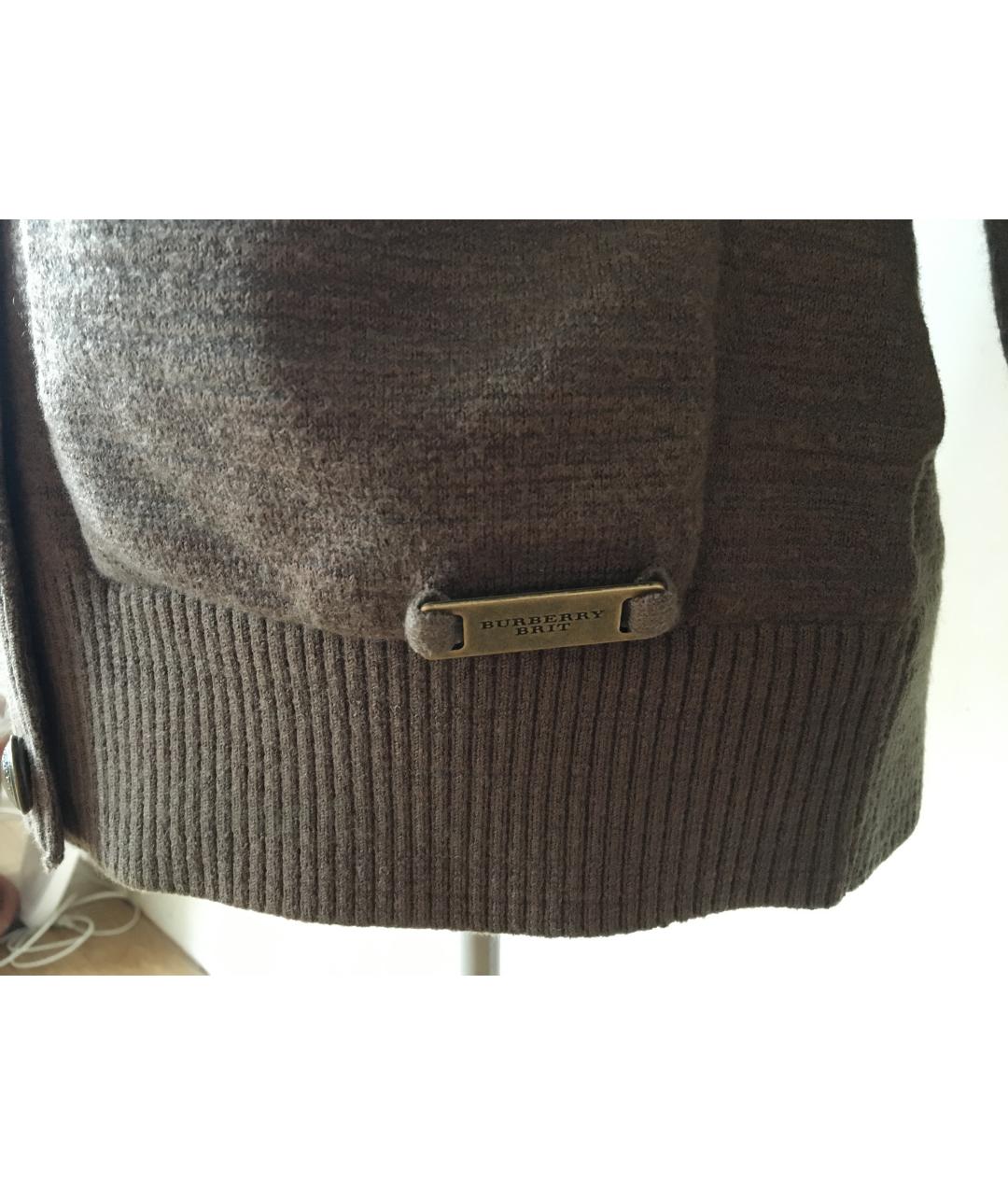 BURBERRY Коричневый шерстяной кардиган, фото 8