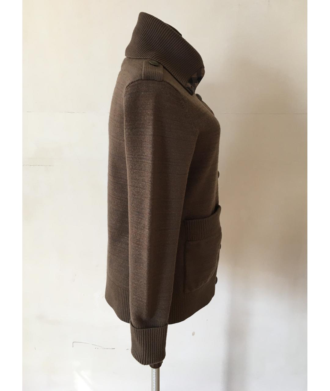 BURBERRY Коричневый шерстяной кардиган, фото 3
